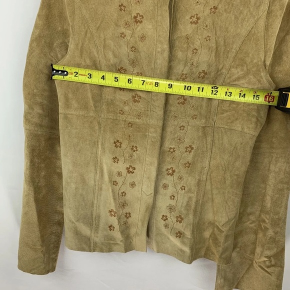 Clifford & Wills Jacket Blazer Tan Genuine Suede Button Down Western Cowgirl - Picture 8 of 8